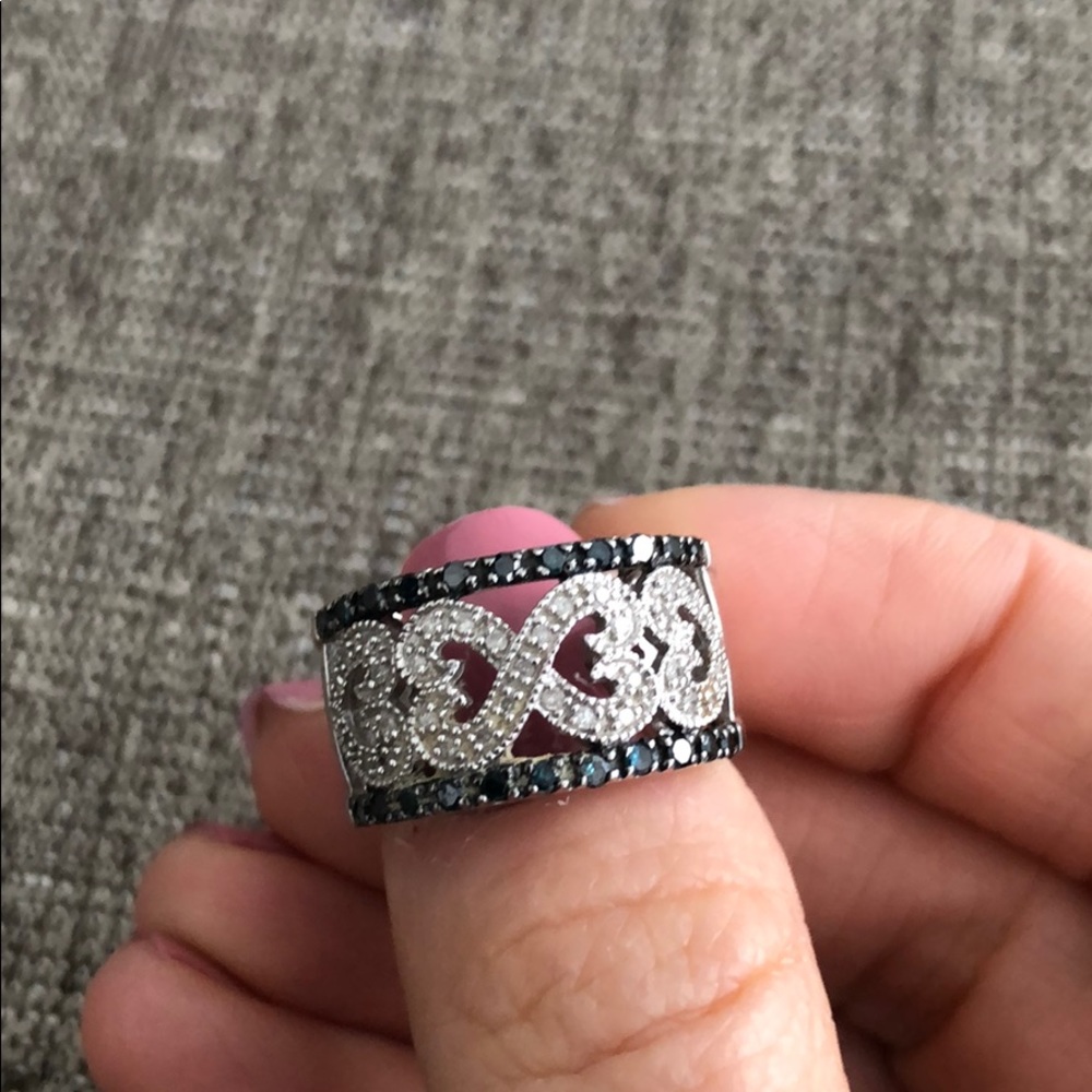 Sterling Silver and Diamond Ring